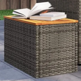 Garden side tables 2 pcs gray wood rattan 55x34x37 cm by , Garden tables - Ref: Foro24-366131, Price: 69,50 €, Discount: %