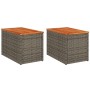 Garten-Beistelltische 2 Stück graues Holz Rattan 55x34x37 cm von , Gartentische - Ref: Foro24-366131, Preis: 59,33 €, Rabatt: %