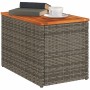 Garten-Beistelltische 2 Stück graues Holz Rattan 55x34x37 cm von , Gartentische - Ref: Foro24-366131, Preis: 59,33 €, Rabatt: %