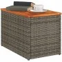 Mesas auxiliares de jardín 2 uds ratán madera gris 55x34x37 cm de , Mesas de jardín - Ref: Foro24-366131, Precio: 69,45 €, De...