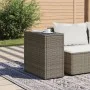 Garden side table with glass top PE rattan gray 58x27.5x55 cm by , Garden tables - Ref: Foro24-366133, Price: 61,71 €, Discou...