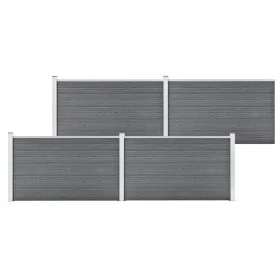 Gray WPC garden fence 699x106 cm by , fence panels - Ref: Foro24-3053249, Price: 970,87 €, Discount: %