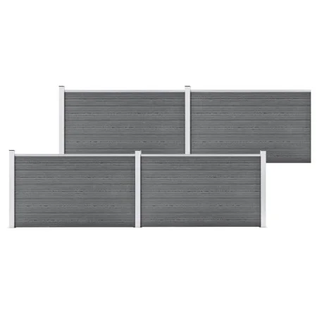 Valla de jardín de WPC gris 699x106 cm de , Paneles de vallas - Ref: Foro24-3053249, Precio: 893,19 €, Descuento: %