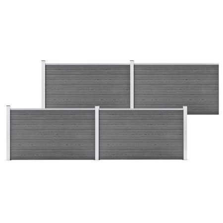 Valla de jardín de WPC gris 699x106 cm de , Paneles de vallas - Ref: Foro24-3053249, Precio: 768,60 €, Descuento: %