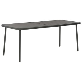 Mesa de jardín de acero gris oscuro 180x83x72 cm