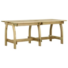 Mesa de jardín de madera de pino impregnada 220x74x75 cm