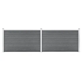 Valla de jardín de WPC gris 353x106 cm de , Paneles de vallas - Ref: Foro24-3053247, Precio: 509,13 €, Descuento: %