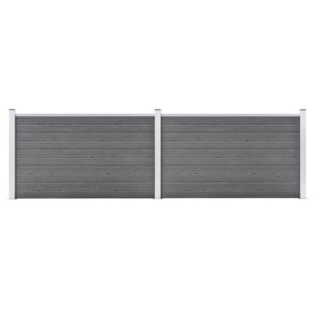 Valla de jardín de WPC gris 353x106 cm de , Paneles de vallas - Ref: Foro24-3053247, Precio: 408,51 €, Descuento: %