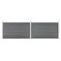 Valla de jardín de WPC gris 353x106 cm de , Paneles de vallas - Ref: Foro24-3053247, Precio: 457,31 €, Descuento: %