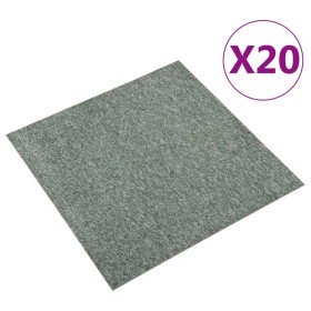 Baldosas de suelo de moqueta 20 uds 5 m² 50x50 cm verde en Suelos y moquetas | Comprar online en Foro24