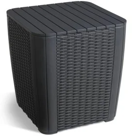 Keter Luzon garden side table graphite round wicker by , Garden tables - Ref: Foro24-420013, Price: 57,40 €, Discount: %