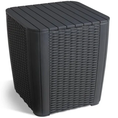 Keter Luzon garden side table graphite round wicker by , Garden tables - Ref: Foro24-420013, Price: 57,40 €, Discount: %