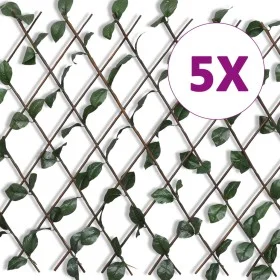 Willow trellis fence 5 pieces artificial leaves 180x90 cm by , fence panels - Ref: Foro24-140913, Price: 64,12 €, Discount: %