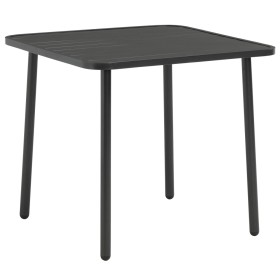Mesa de jardín de acero gris oscuro 80x80x72 cm