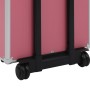 Maletín trolley de maquillaje de aluminio rosa