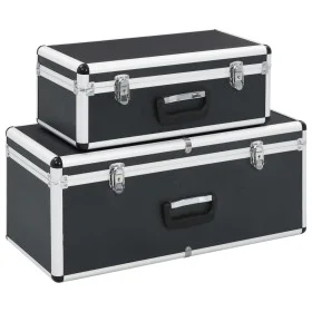 Storage boxes 2 units black aluminum by vidaXL, Toolboxes - Ref: Foro24-91851, Price: 100,38 €, Discount: %