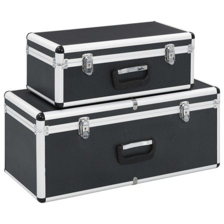 Aufbewahrungsboxen 2 Einheiten aus schwarzem Aluminium von vidaXL, Werkzeugkästen - Ref: Foro24-91851, Preis: 106,00 €, Rabat...