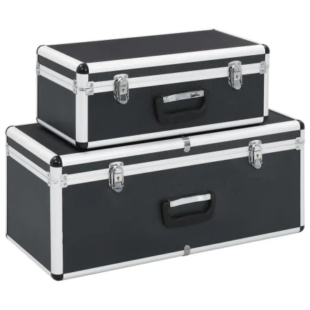 Storage boxes 2 units black aluminum by vidaXL, Toolboxes - Ref: Foro24-91851, Price: 100,38 €, Discount: %