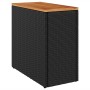Garden side table with black PE rattan wood top 58x27.5x55 cm by , Garden tables - Ref: Foro24-365983, Price: 53,30 €, Discou...