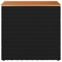 Garden side table with black PE rattan wood top 58x27.5x55 cm by , Garden tables - Ref: Foro24-365983, Price: 53,30 €, Discou...