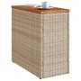 Garden side table with beige PE rattan wood top 58x27.5x55 cm by , Garden tables - Ref: Foro24-366072, Price: 55,42 €, Discou...