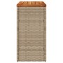 Garden side table with beige PE rattan wood top 58x27.5x55 cm by , Garden tables - Ref: Foro24-366072, Price: 48,40 €, Discou...