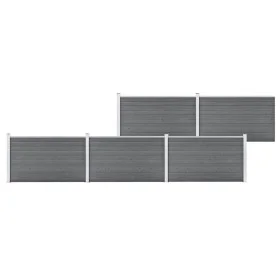 Gray WPC garden fence 872x106 cm by , fence panels - Ref: Foro24-3053250, Price: 1,00 €, Discount: %