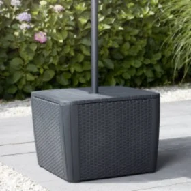 Keter Luzon Plus garden side table with umbrella hole graphite by , Garden tables - Ref: Foro24-428408, Price: 90,63 €, Disco...