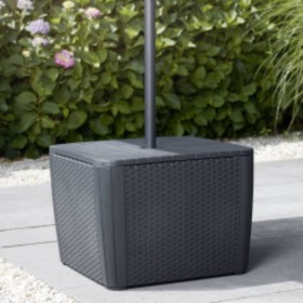 Keter Mesa auxiliar de jardín Luzon Plus con agujero sombrilla grafito de , Mesas de jardín - Ref: Foro24-428408, Precio: 90,...