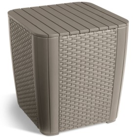 Keter Luzon flat wicker garden side table in cappuccino color. by , Garden tables - Ref: Foro24-420012, Price: 55,91 €, Disco...