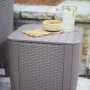 Keter Luzon flat wicker garden side table in cappuccino color. by , Garden tables - Ref: Foro24-420012, Price: 55,96 €, Disco...