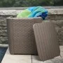 Keter Luzon flat wicker garden side table in cappuccino color. by , Garden tables - Ref: Foro24-420012, Price: 55,96 €, Disco...