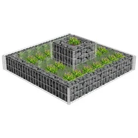 Steel gabion planter 120x120x20 cm by , fence panels - Ref: Foro24-141625, Price: 58,56 €, Discount: %