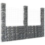 U-förmiger Gabionenkorb mit 3 Eisenpfosten 260x20x200 cm von , Zaunpaneele - Ref: Foro24-151290, Preis: 141,40 €, Rabatt: %