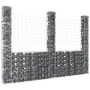 U-shaped gabion basket with 3 iron posts measuring 260x20x200 cm. by , fence panels - Ref: Foro24-151290, Price: 140,93 €, Di...