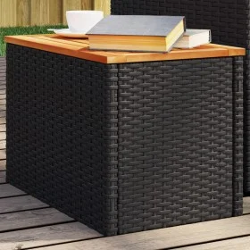 Garden side tables 2 pcs rattan wood black 55x34x37cm by , Garden tables - Ref: Foro24-365980, Price: 60,45 €, Discount: %