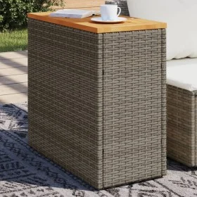 Side table for garden with gray PE rattan wood top, 58x27.5x55 cm by , Garden tables - Ref: Foro24-366134, Price: 50,18 €, Di...