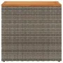 Side table for garden with gray PE rattan wood top, 58x27.5x55 cm by , Garden tables - Ref: Foro24-366134, Price: 50,18 €, Di...