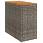 Side table for garden with gray PE rattan wood top, 58x27.5x55 cm by , Garden tables - Ref: Foro24-366134, Price: 50,18 €, Di...