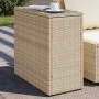Mesa auxiliar jardín tapa vidrio ratán PE beige 58x27,5x55 cm de , Mesas de jardín - Ref: Foro24-366071, Precio: 73,71 €, Des...