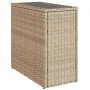 Mesa auxiliar jardín tapa vidrio ratán PE beige 58x27,5x55 cm de , Mesas de jardín - Ref: Foro24-366071, Precio: 73,71 €, Des...