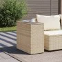 Mesa auxiliar jardín tapa vidrio ratán PE beige 58x27,5x55 cm de , Mesas de jardín - Ref: Foro24-366071, Precio: 73,71 €, Des...