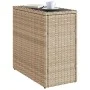 Mesa auxiliar jardín tapa vidrio ratán PE beige 58x27,5x55 cm de , Mesas de jardín - Ref: Foro24-366071, Precio: 73,71 €, Des...