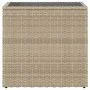 Mesa auxiliar jardín tapa vidrio ratán PE beige 58x27,5x55 cm de , Mesas de jardín - Ref: Foro24-366071, Precio: 73,71 €, Des...