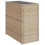 Mesa auxiliar jardín tapa vidrio ratán PE beige 58x27,5x55 cm de , Mesas de jardín - Ref: Foro24-366071, Precio: 73,71 €, Des...