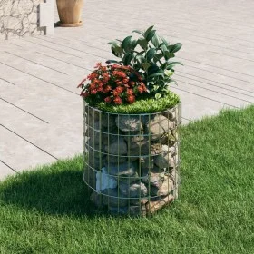 Circular galvanized steel gabion post Ø50x50 cm by , fence panels - Ref: Foro24-152015, Price: 29,03 €, Discount: %