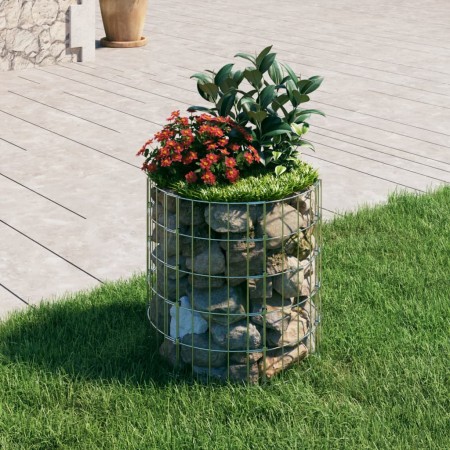 Circular galvanized steel gabion post Ø50x50 cm by , fence panels - Ref: Foro24-152015, Price: 29,73 €, Discount: %