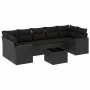 8-teiliges Gartensofa-Set und Kissen aus schwarzem Kunststoff-Rattan. von , Gartensets - Ref: Foro24-3218725, Preis: 548,59 €...