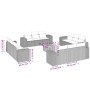 Gartensofa-Set und Kissen, 13-teilig, aus schwarzem Kunststoff-Rattan. von , Gartensets - Ref: Foro24-3257707, Preis: 994,44 ...