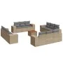 Set sofás de jardín con cojines 13 pzas ratán sintético beige by , Garden sets - Ref: Foro24-3257711, Price: 1,00 €, Discount: %